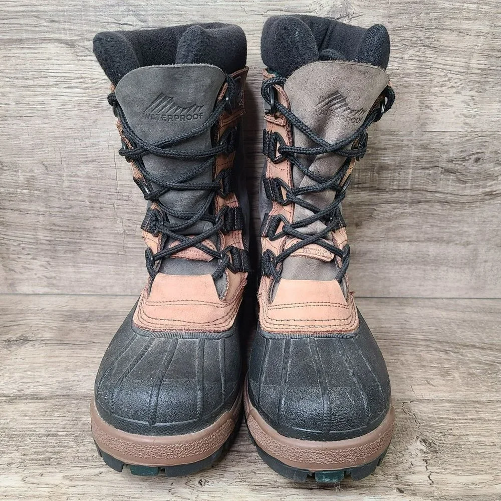 Columbia Bugabison Waterproof Winter Snow Boots Men’s Size 8 Thermolite Leather - Picture 2 of 9
